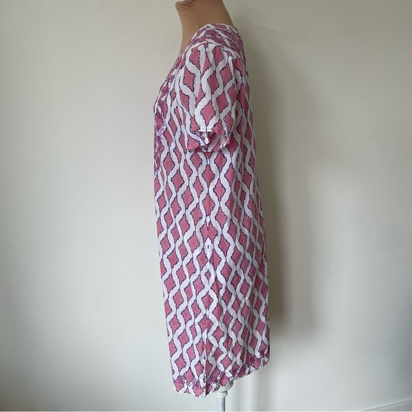 Roberta Roller Rabbit Moroccan Tile Block Cotton Short Sleeve Tunic Dress EUC M - Picture 2 of 8